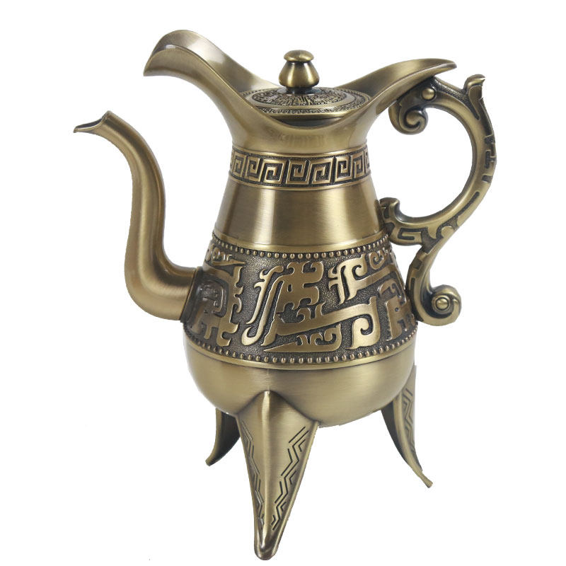 酒壶古代酒具家用烈酒青铜装饰摆件金属复古家用酒壶
