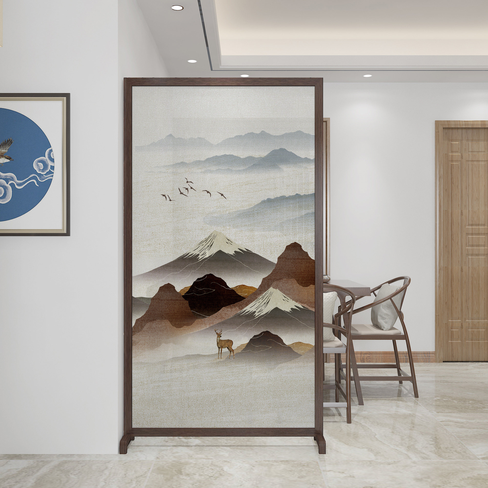 屏风隔断简约现代客厅小户户型入户遮挡家用座屏