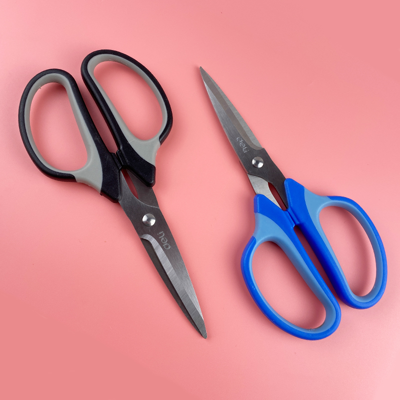 得力无尖圆剪成裁剪多功能裁缝厨房家用小号中小剪刀