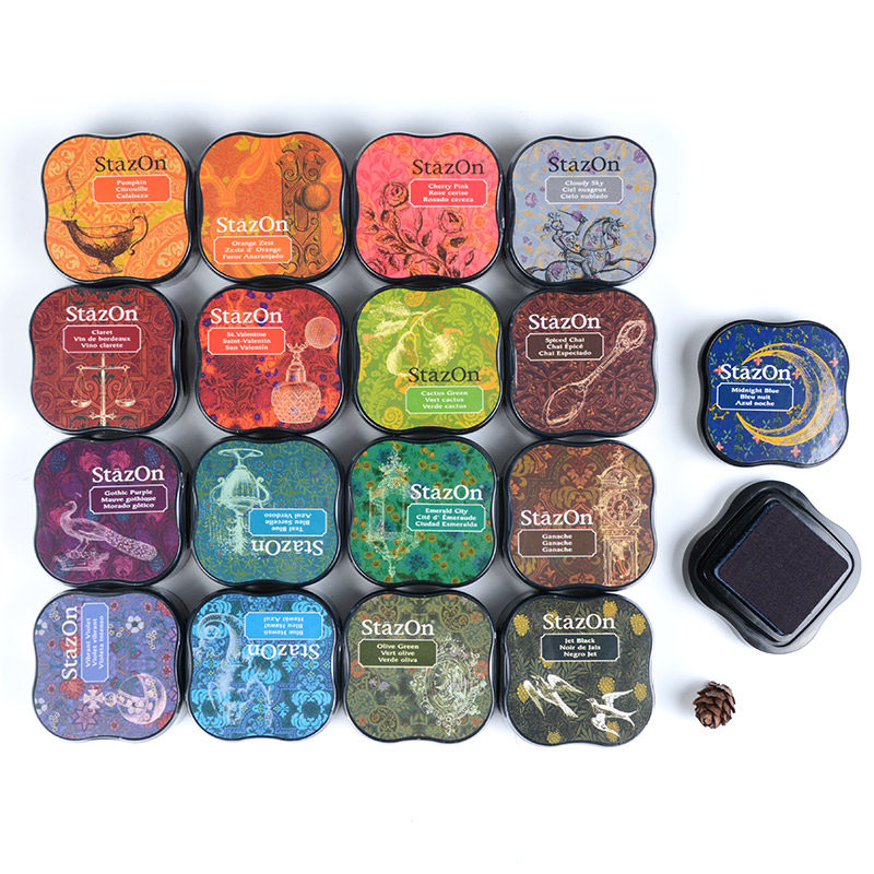 日本tsukineko月猫油性速干印泥印台印章彩色印油成品印章