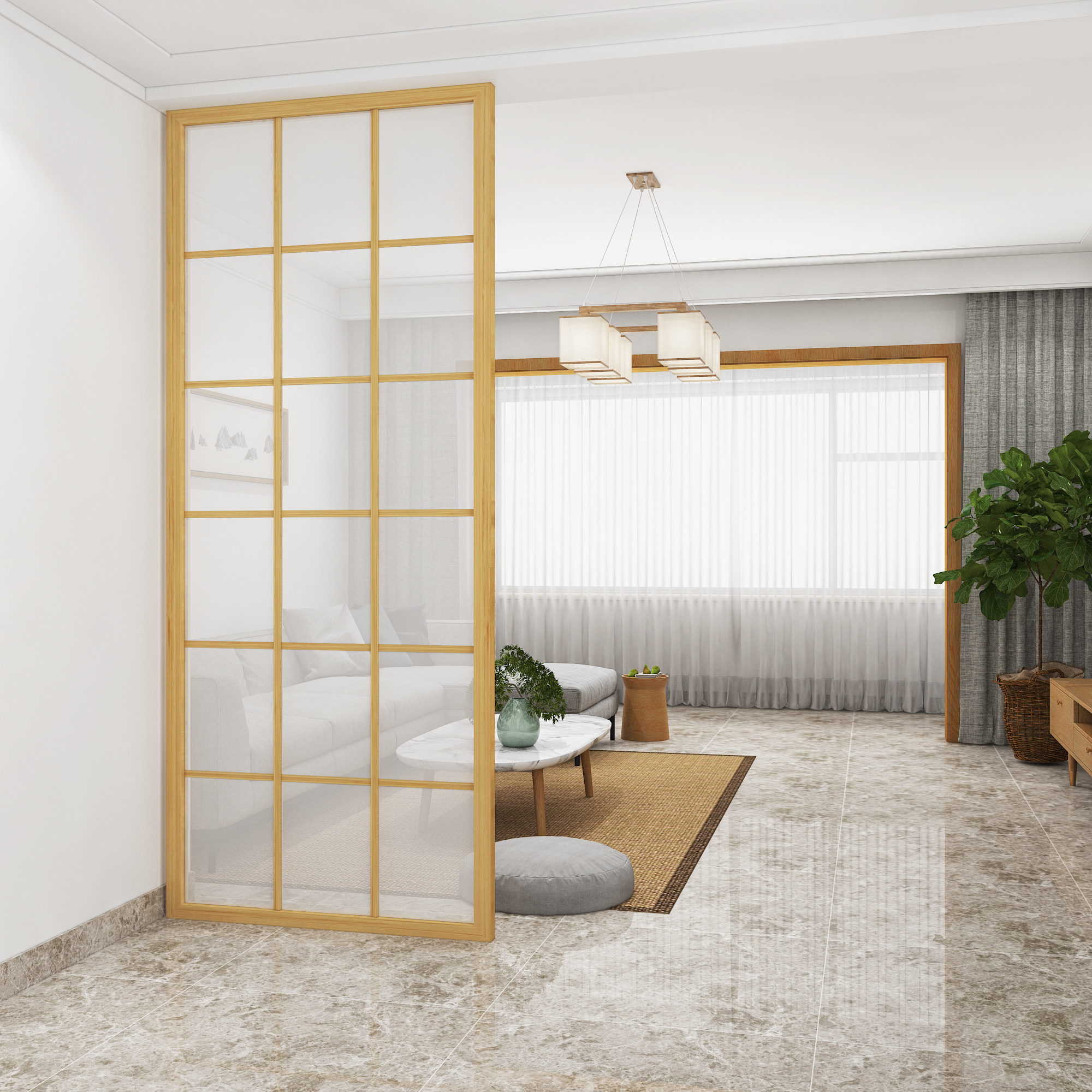 日式屏风简约现代环保玄关酒店客厅实木座屏座屏