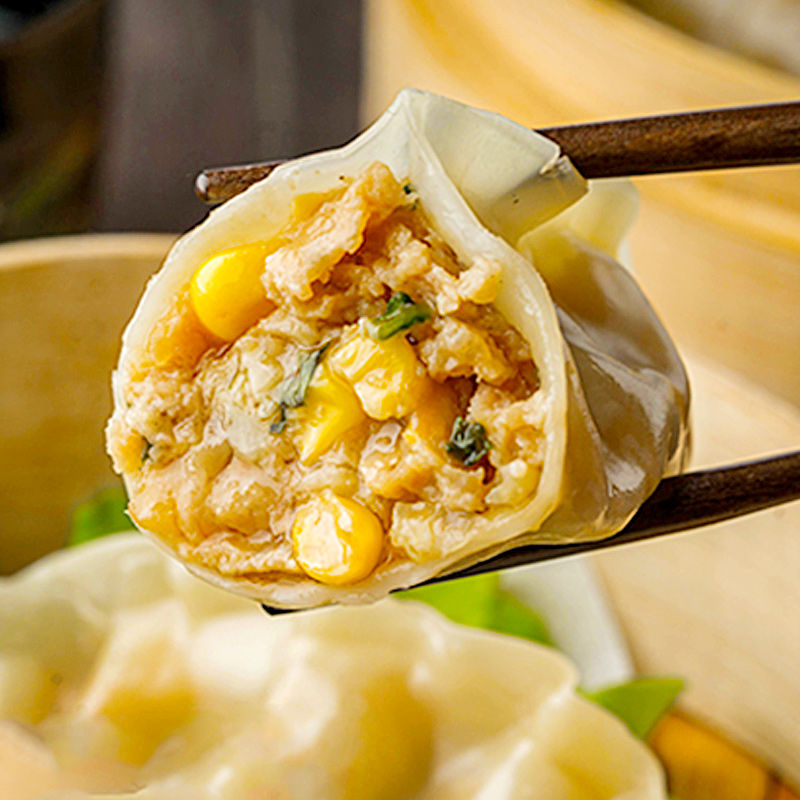 cj3袋玉米煎饺蒸饺水饺速冻泡菜韩国490g水饺