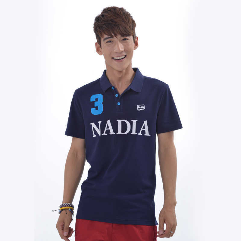 n a纳迪亚夏季短袖打底翻领标准纯青春流行韩版男t恤pf21895