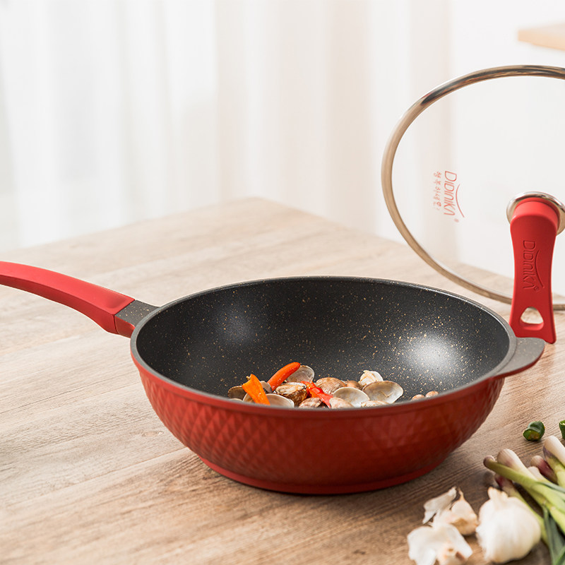 韩国迪迪尼卡麦饭石不粘锅三件件套高颜值可爱锅具锅组套装