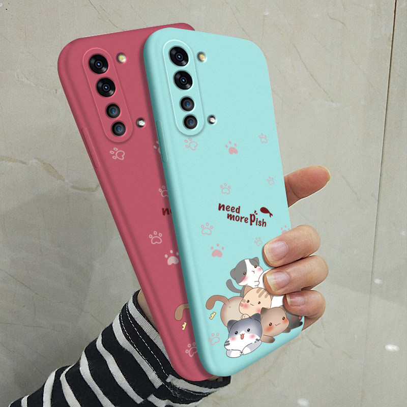 opporeno3一堆外壳网红潮牌保护套女款oppo3pro淡青色防摔手机保护套