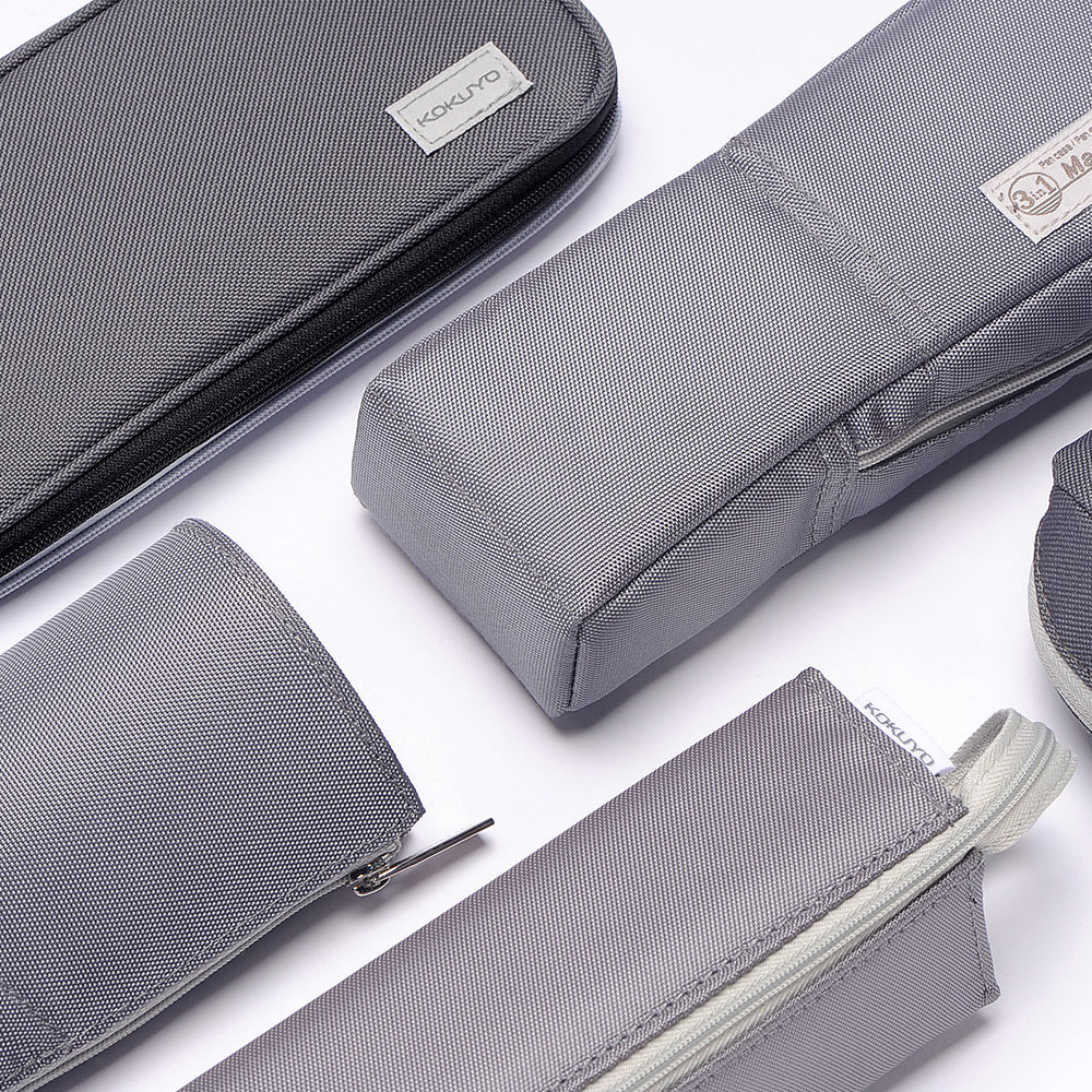 开式日本收纳商务笔袋学生文具盒大容量式侧笔筒笔袋