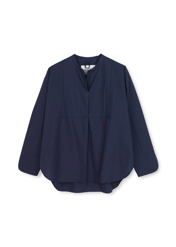 21aw丹麦aiayuavatunic有机棉前襟拼布长袖长袖衬衫