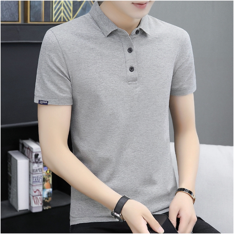 品牌纯棉polo衫男士短袖t恤夏季薄款商务休闲百搭纯色翻领上衣服