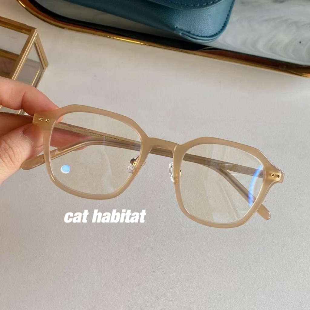 眼镜复古卡琳奶茶茶色镜框小红ins网红同款定制成品光学镜