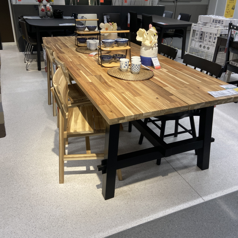 餐桌宜家skogsta古塔桌椅相思木810人大实木木桌实木餐桌