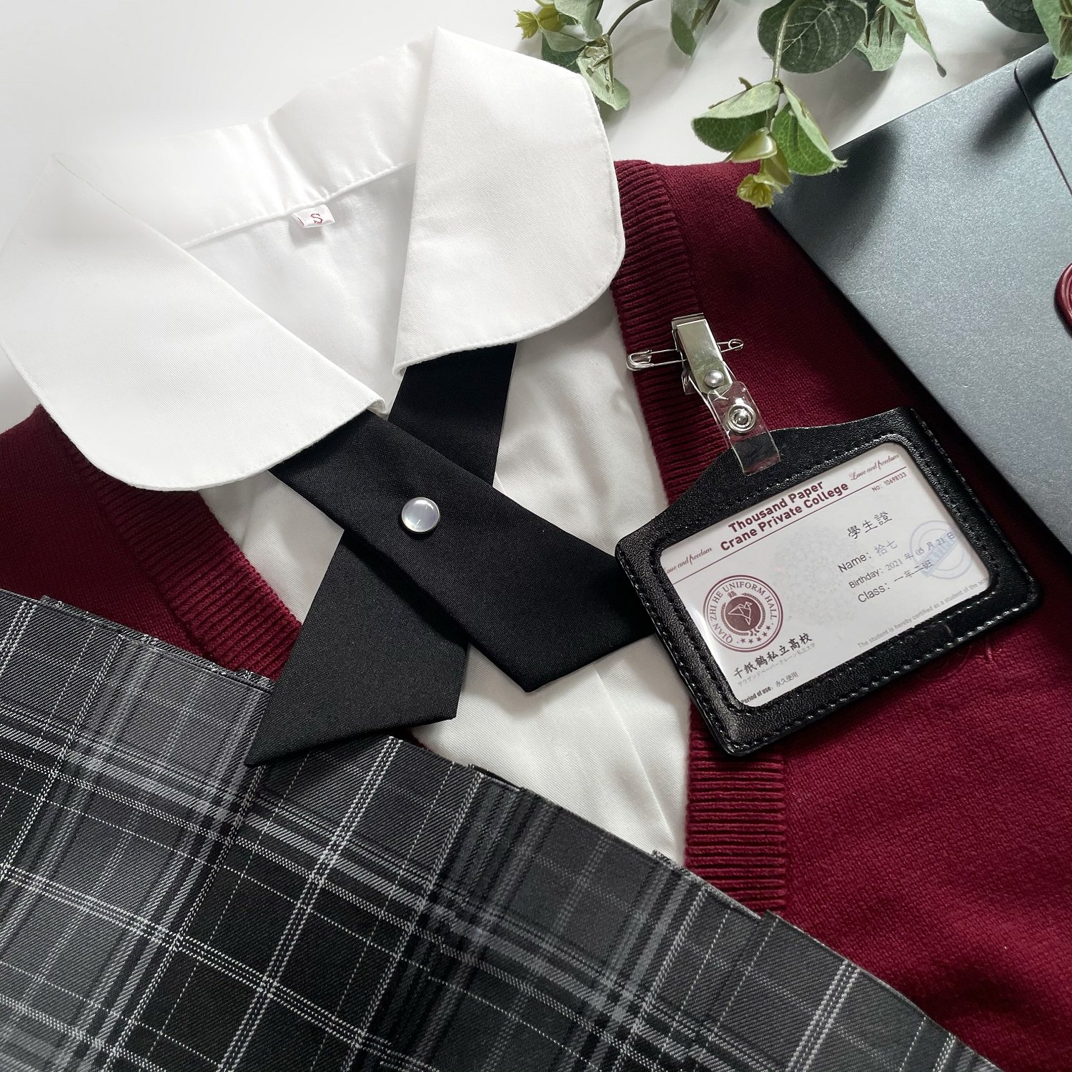 jk千纸鹤学院原创制服配饰名扎校卡学生卡生胸针