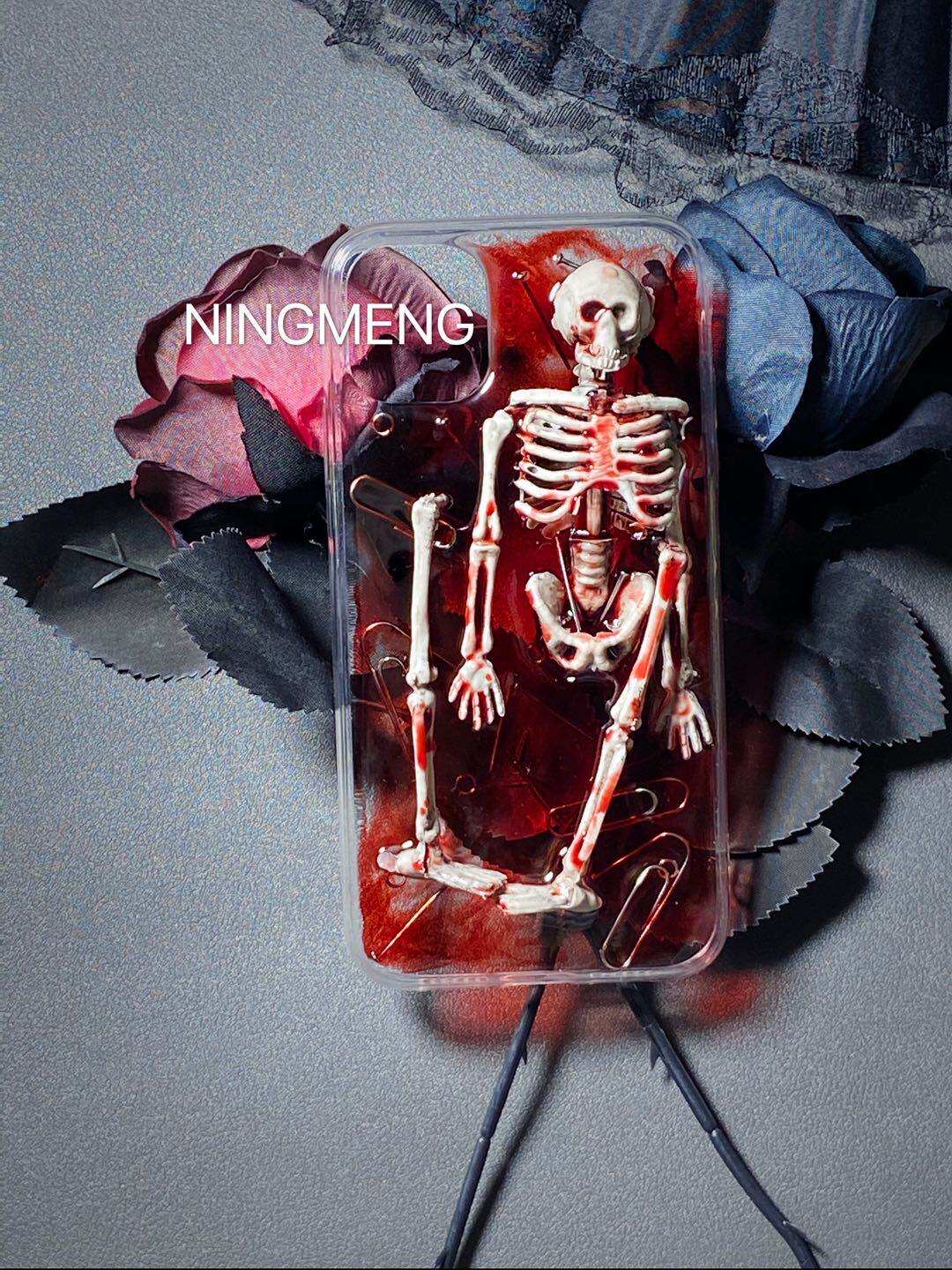 ningmeng手作手机机壳男女女款个性血腥恐怖手机保护套