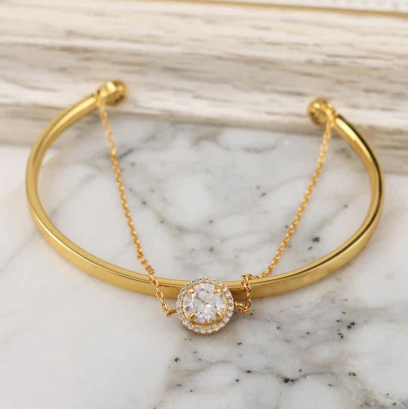 手链henribendel曼哈顿圆形超闪锆石链条开口手环手镯