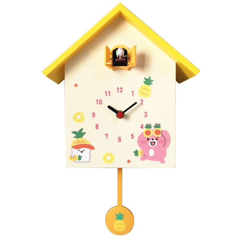 儿童闹钟创意布谷鸟佩奇同款屋子小鸟懒人贪睡台钟