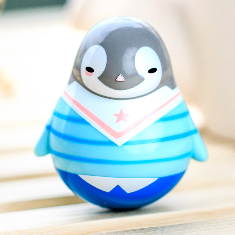 情人节韩国盲盒皮皮企鹅公仔不倒翁手办盒蛋