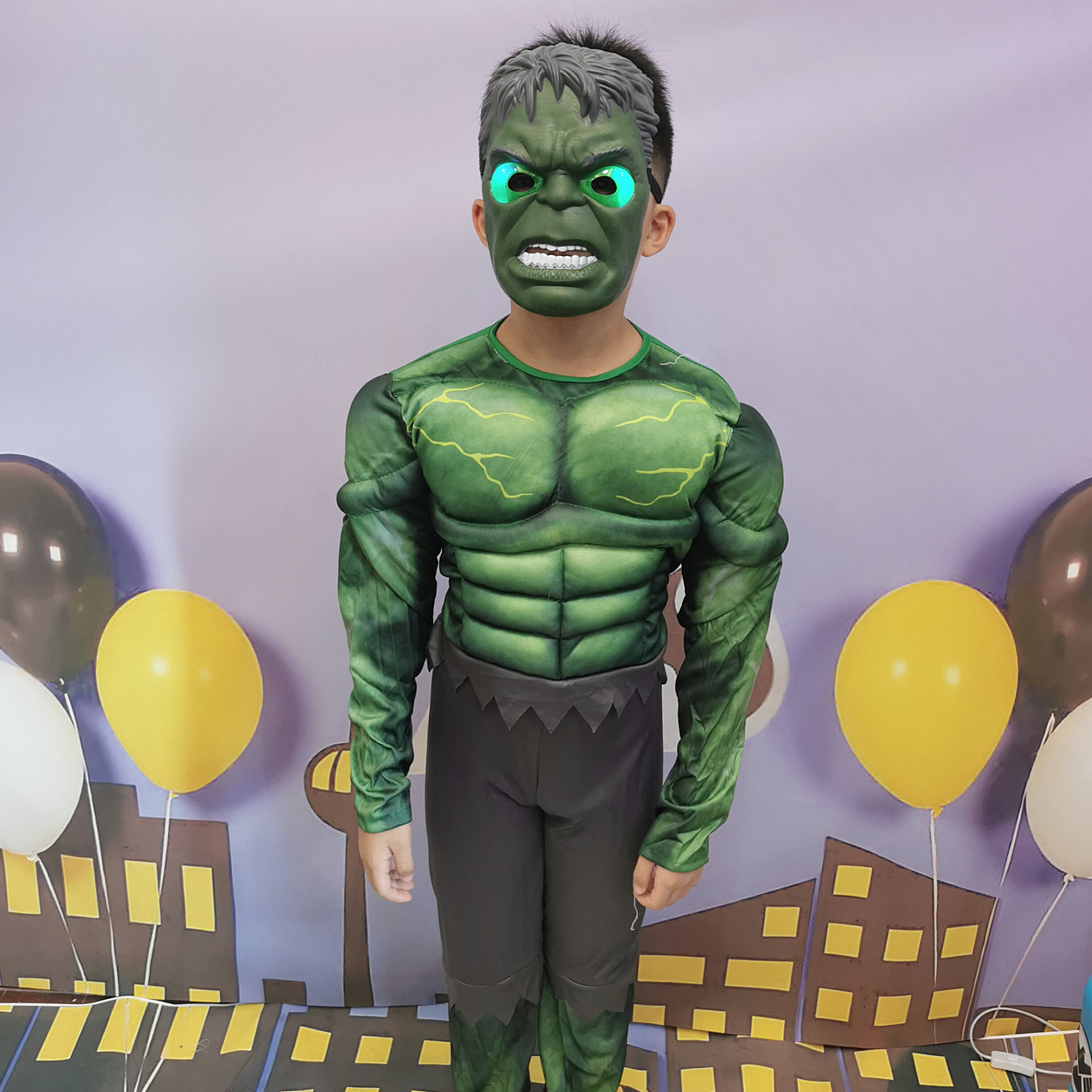 香港万圣节cos儿童表演绿巨人卡通服装可爱小学生儿童演出服