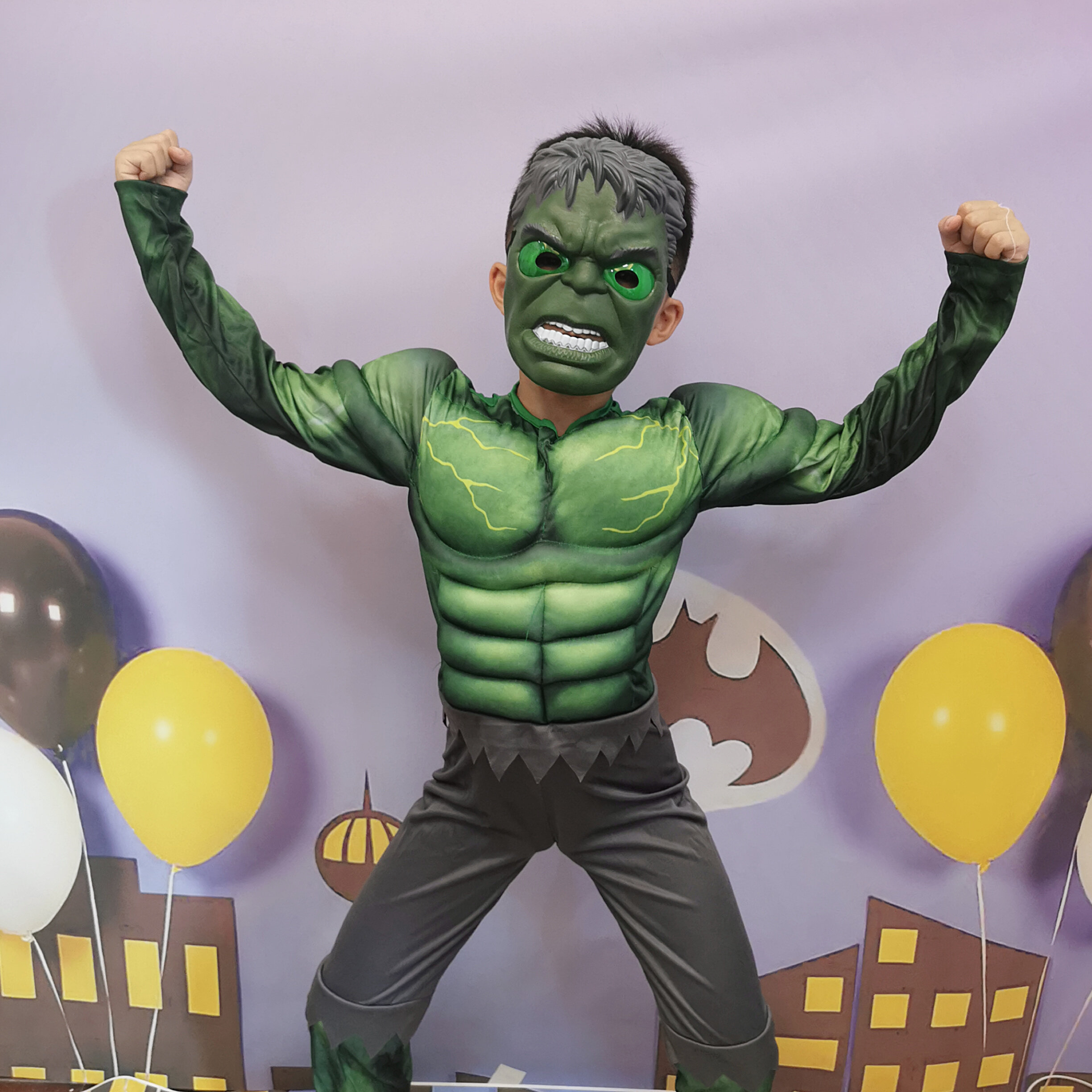 香港万圣节cos儿童表演绿巨人卡通服装可爱小学生儿童演出服