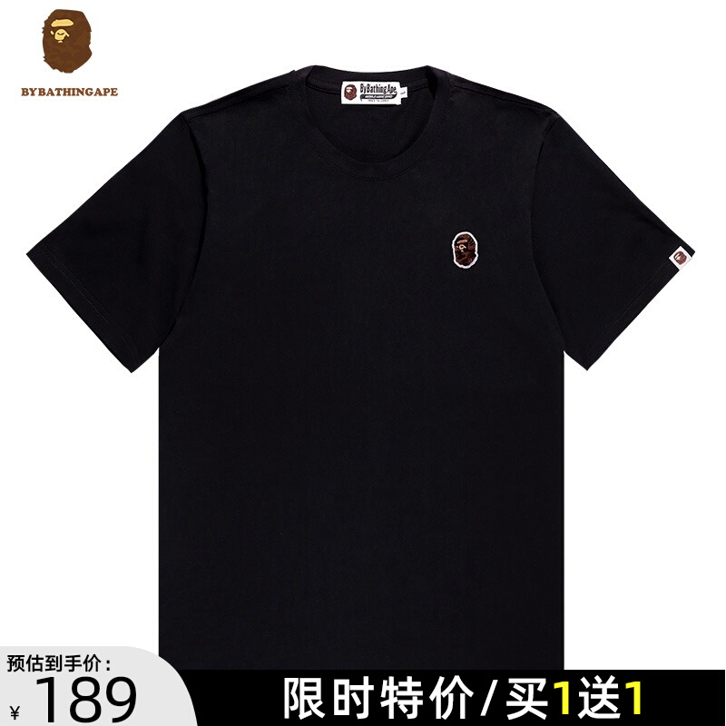 BAPE ROCKY潮牌短袖男夏季国潮t恤宽松潮流ins纯棉印花情侣上衣