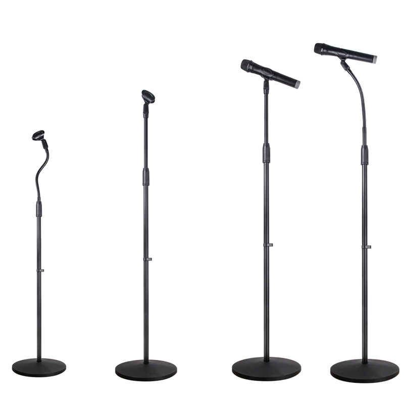 麦克风支架话筒夹子舞台落地手持立式圆盘底座支架
