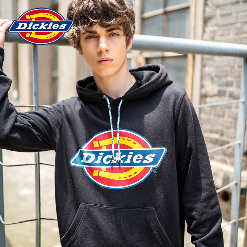 dickies时尚潮牌logo印花连帽卫衣新毛圈布棉面料卫衣