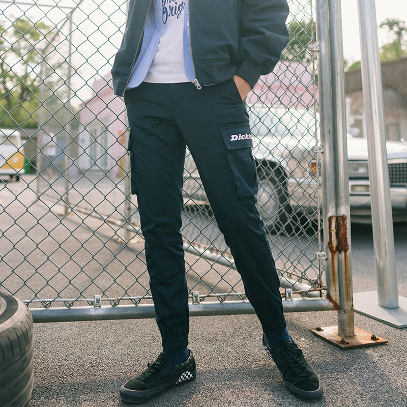 dickies工装裤女宽松束脚bf显瘦百搭冬季新品潮牌印花多袋慢跑裤