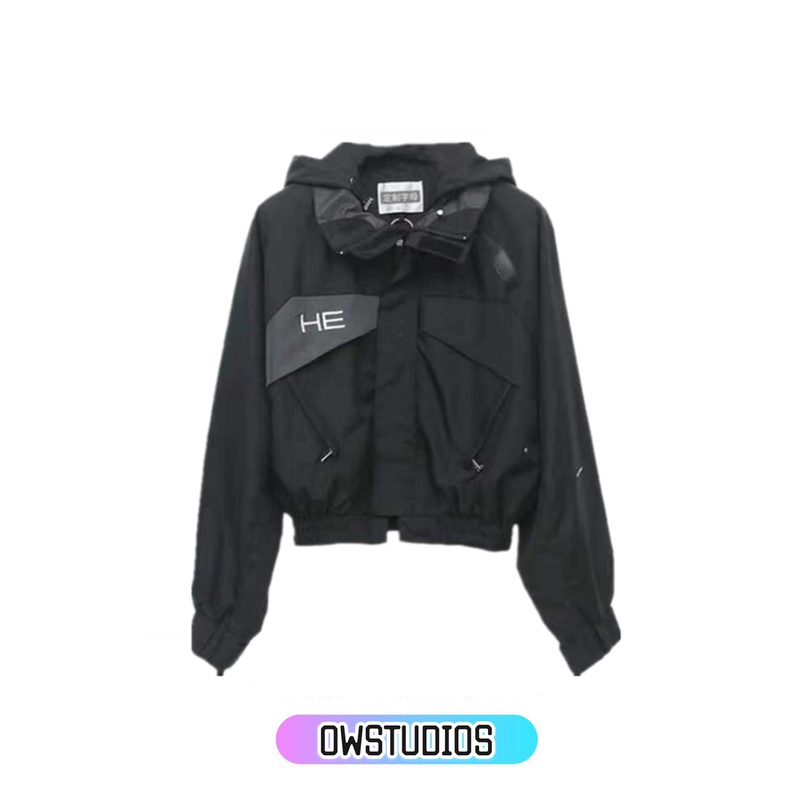 正确版本 HELIOT 高街 EMIL 暗黑工装 刺绣冲锋衣 夹克外套 HXUH