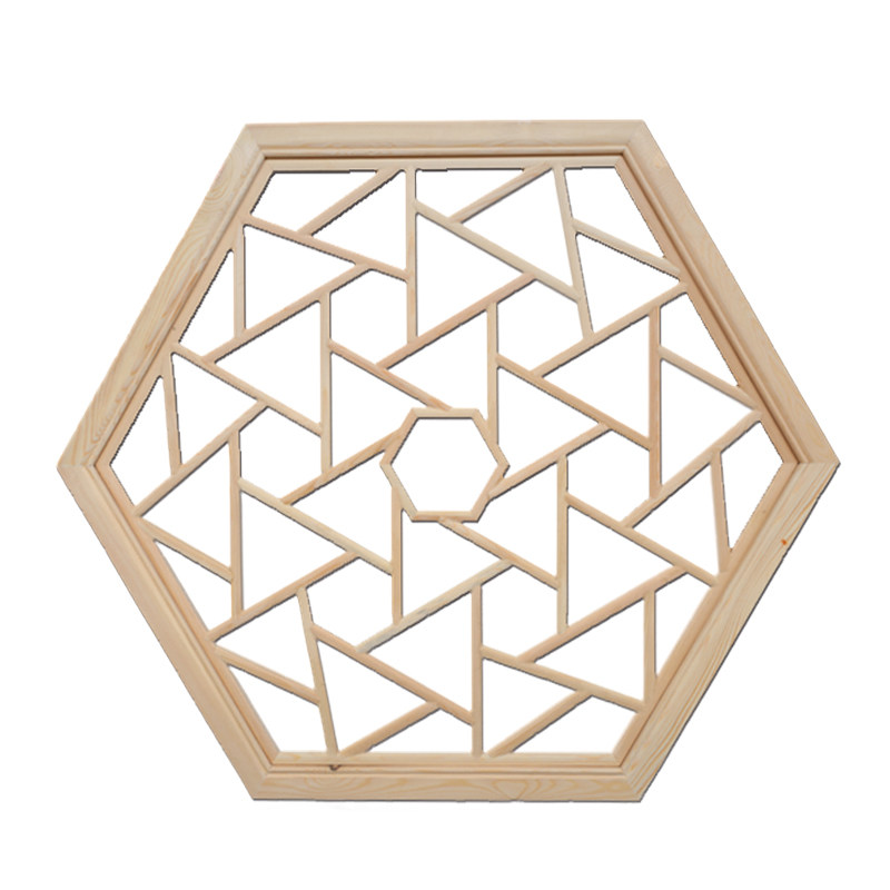 东阳木雕仿古中式镂空实木八角窗格客厅玄关木雕