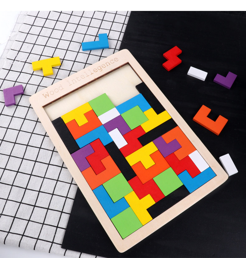 俄罗斯方块平面益智玩具1013岁智力力大拼图积木立体拼图