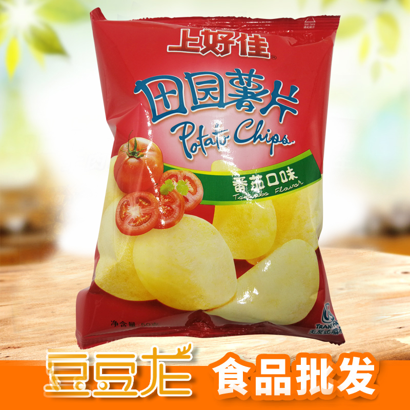 上好佳田园薯片番茄口味50克20袋箱80克12袋