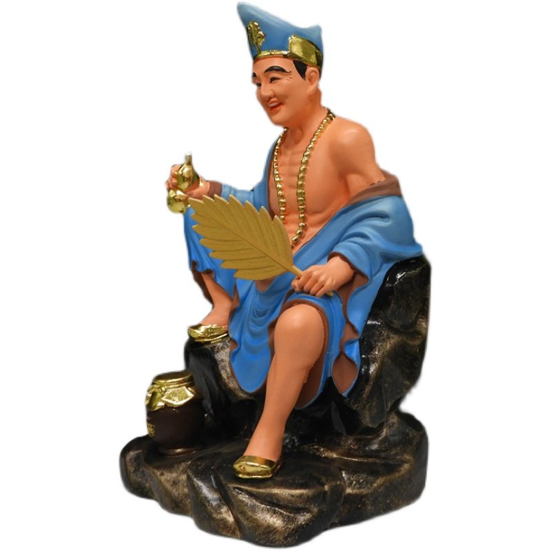 活佛汉白玉2寸供奉家用神像树脂济公罗汉降龙摆件