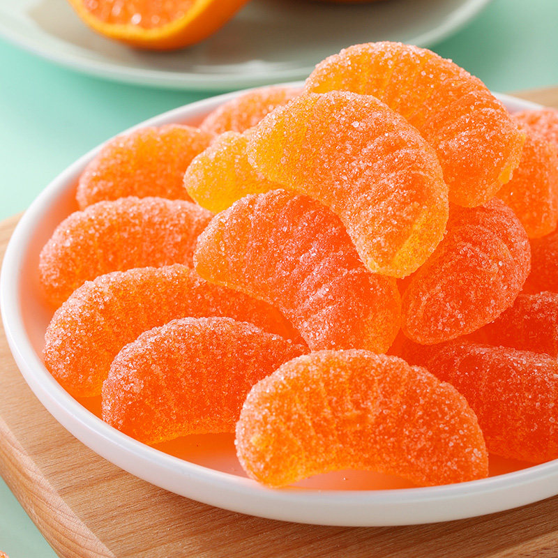 橘子软糖橡皮糖果汁软糖喜糖网红创意儿童小零食糖果散装发批吃的