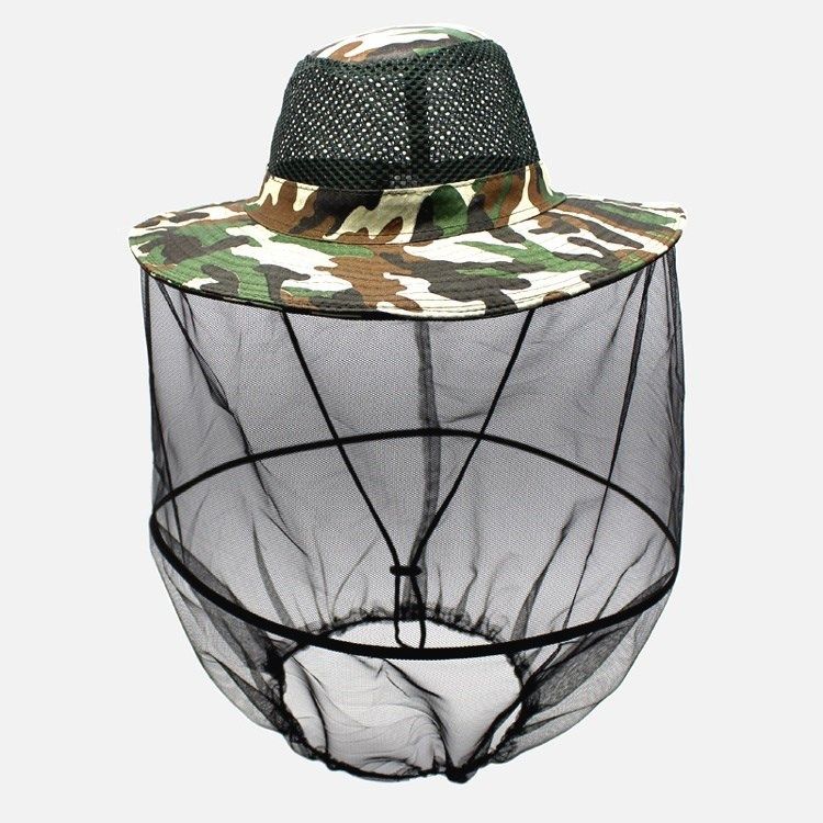 蜂帽垂钓男蜂蜜采防护帽男士防式帽潮装备用品蜂农罩网纱透气盆帽