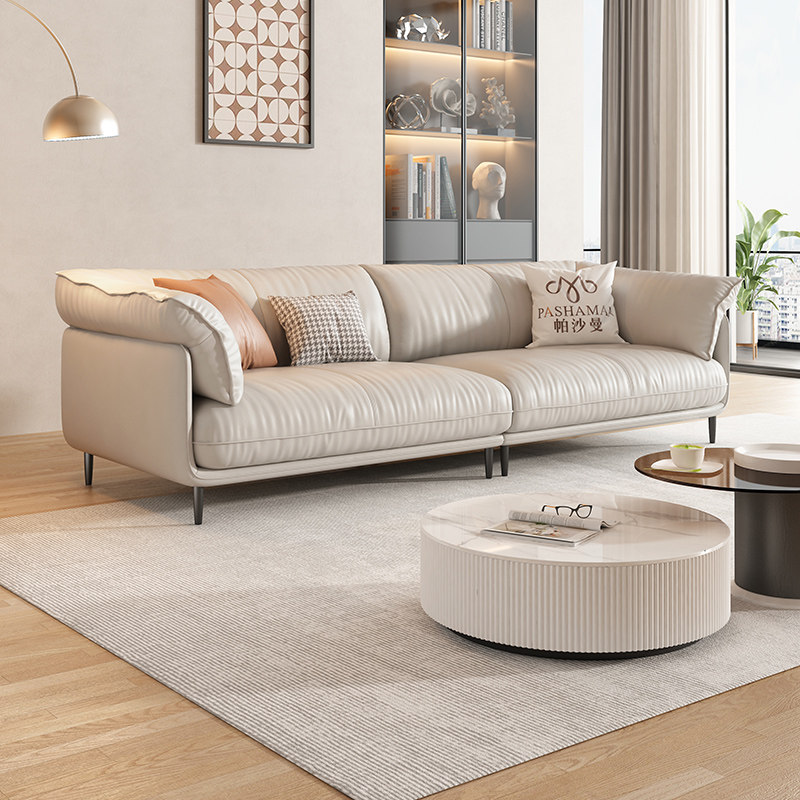 帕沙曼真皮沙发进口口头牛皮意式极简客厅小户户型皮艺沙发