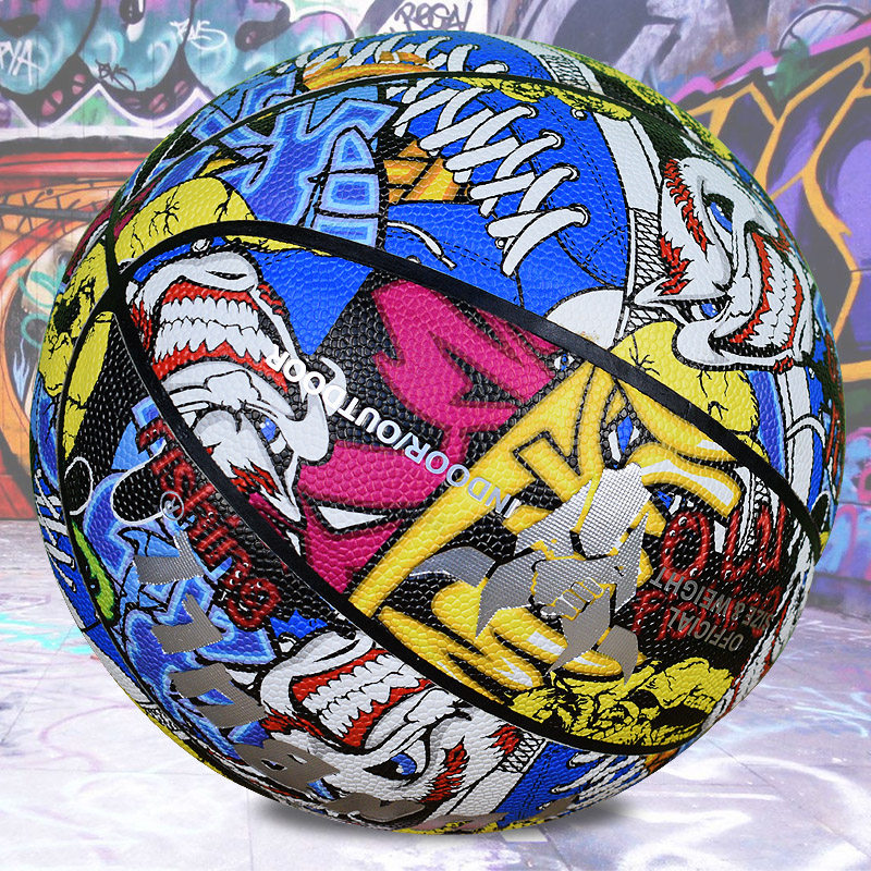 sanbaing街头粉色涂鸦篮球7号限量成人学生青少年篮球