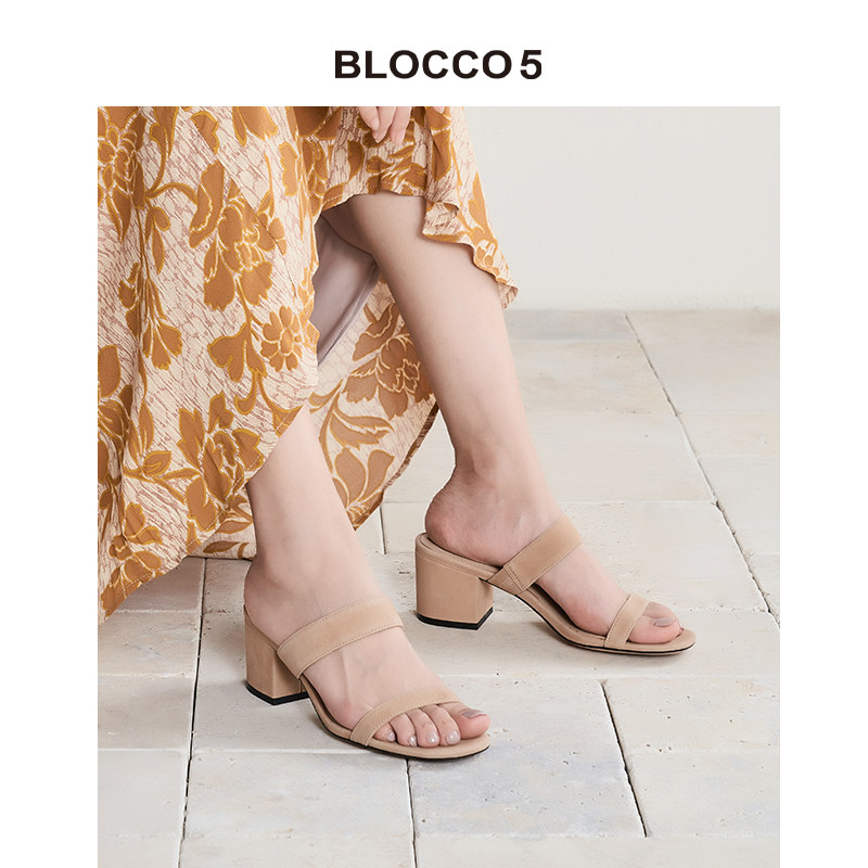 凉鞋cerruti1881切瑞蒂夏季新款女鞋粗跟高跟鞋时装凉鞋