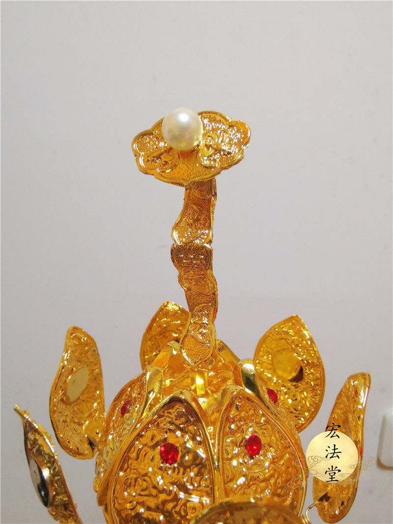 莲花花冠高功紫铜道教帽子如意太极道家法事道教工艺品