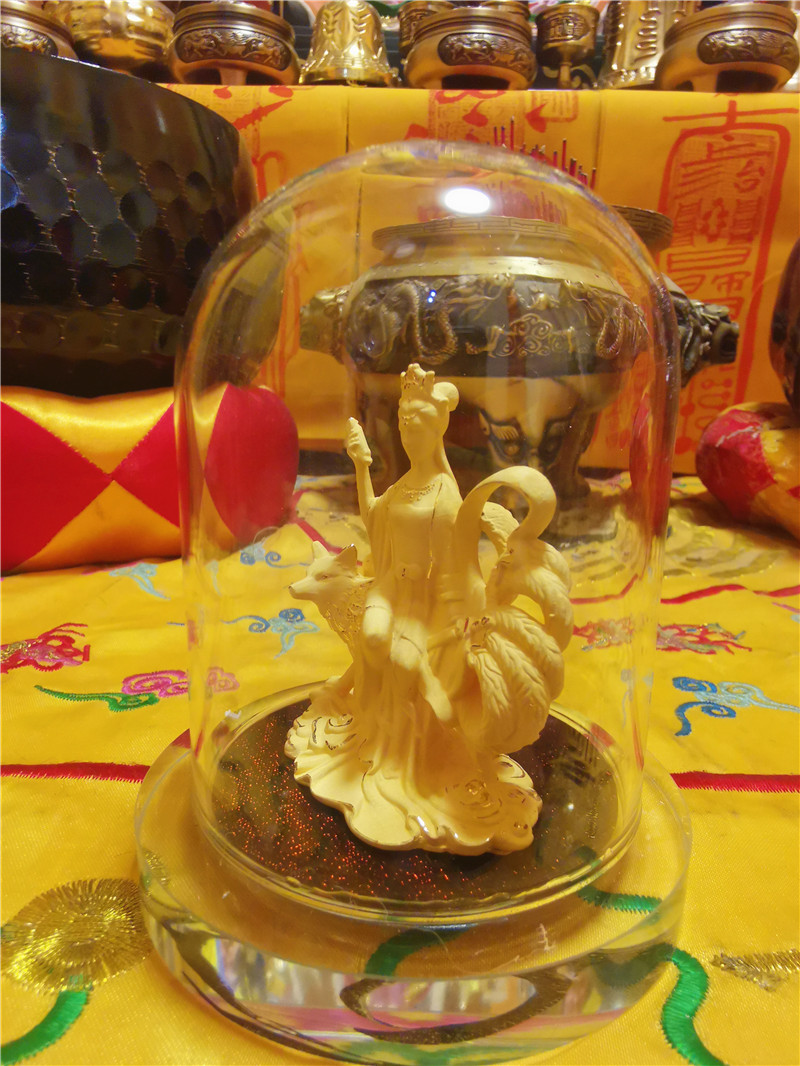 狐仙摆件道教家法像道娘娘九尾用品九尾狐金色道教工艺品