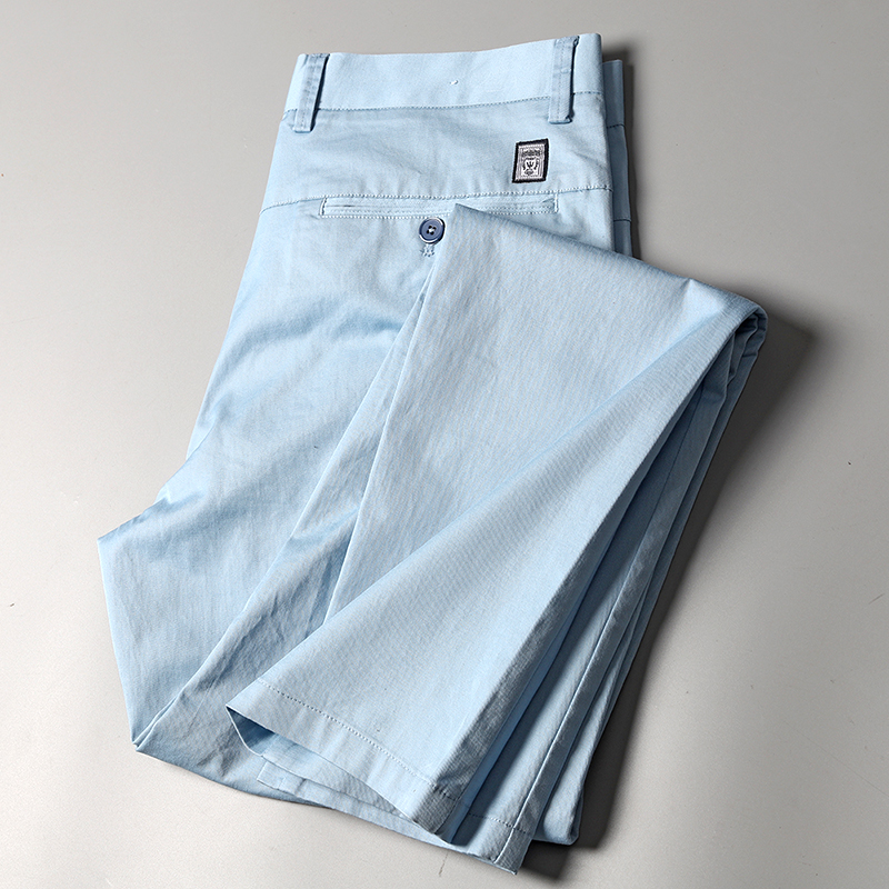 大厂余单！牛货剪标男装大牌原单外贸纯色棉弹修身休闲长裤捡漏