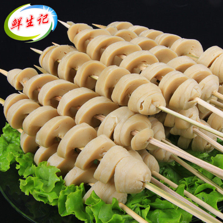 面筋烧烤20串原味半成品手工油炸螺旋白面筋豆制品面筋制品