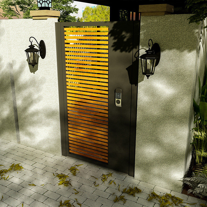 院门庭院花园小门不锈钢户外铝合金单开双开门院子庭院门