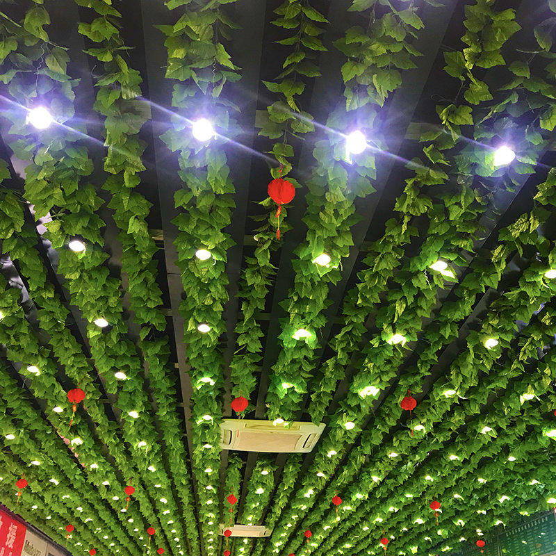 仿真吊顶绿叶塑料室内爬藤植物藤蔓假花葡萄仿真绿植