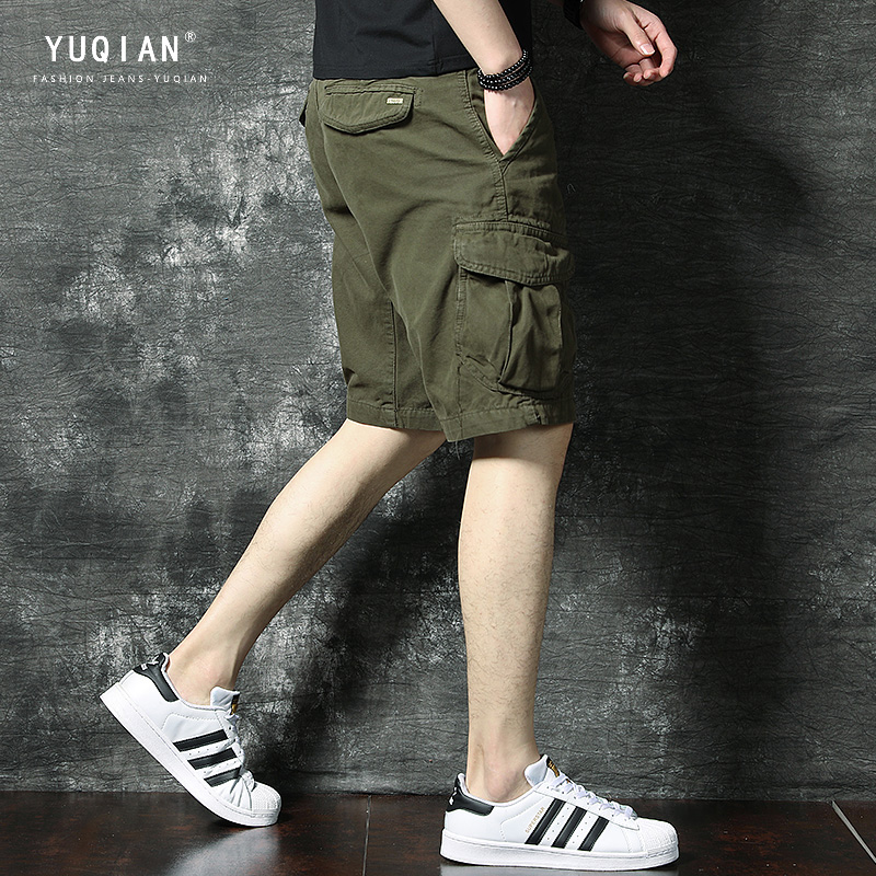 休闲短裤男五分裤2022夏季薄款外穿裤子男韩版潮流工装宽松中裤男
