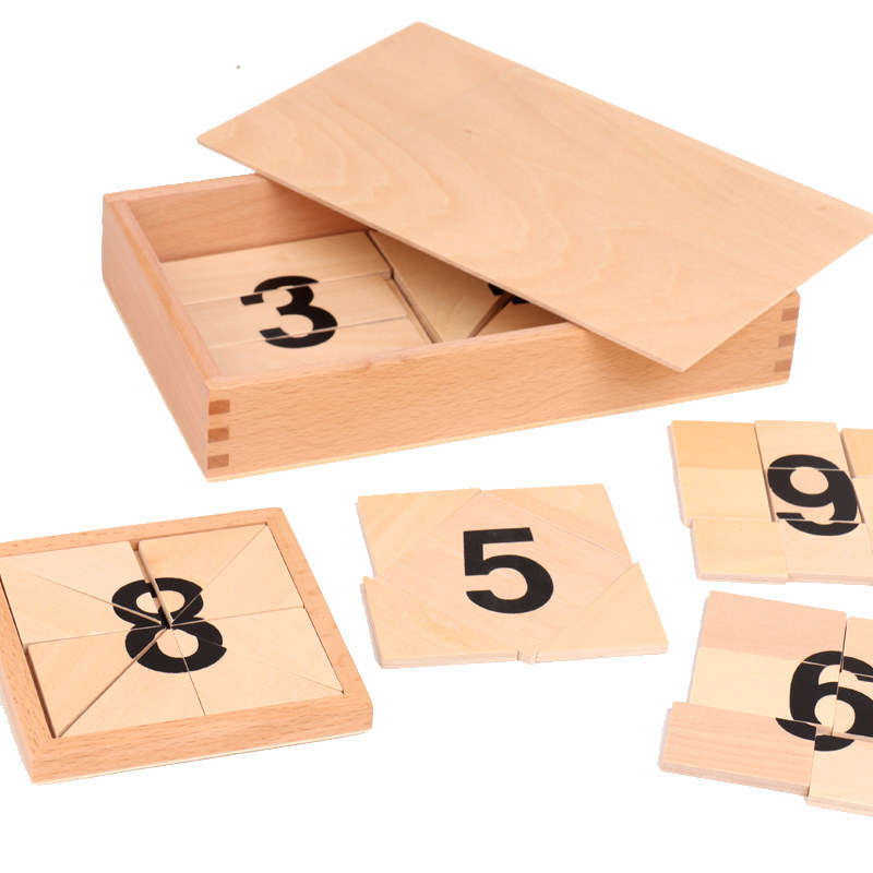 数字蒙氏数学教具蒙台蒙特梭利分割拼图拼板早教教具