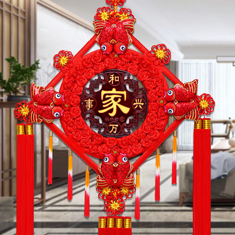 高档中国结桃木挂件客厅镇宅大号福字辟邪玄关装饰电视背景墙小号
