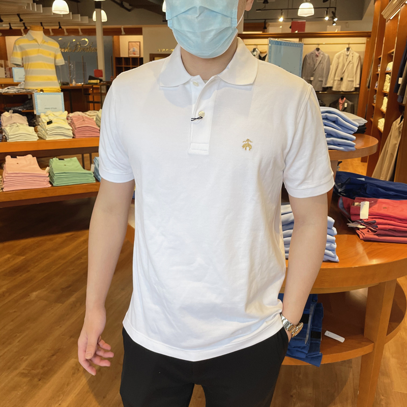 BROOKS BROTHERS/布克兄弟 男士夏季纯色经典透气修身短袖POLO衫