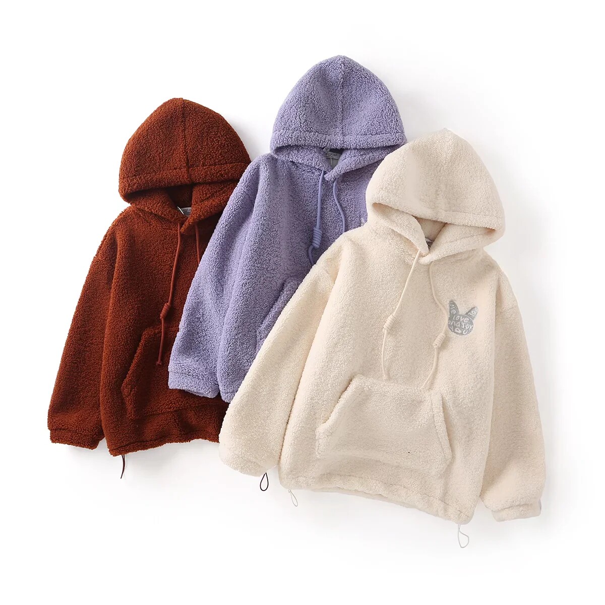 羊羔包邮毛卫衣上衣2021秋冬新款加绒加厚韩版卫衣