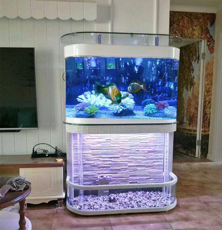 圆形鱼缸水族箱中大型1.5m客厅家用免换水生态玻璃造景乌龟金鱼缸