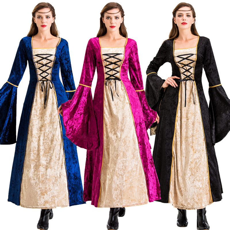 服装欧洲复古宫廷公主皇后长裙舞会贵族女王服饰