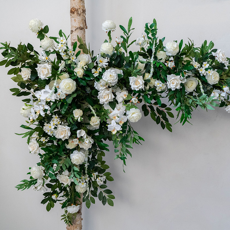 花艺白绿森系拱门套装婚礼装饰绢花仿真艺花拱门