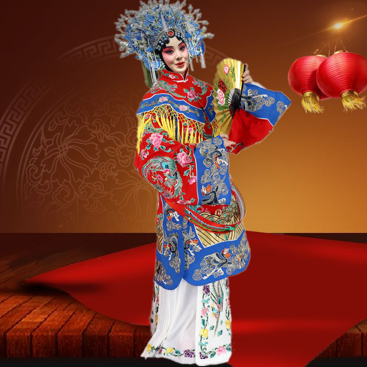 七彩梨园园新戏曲服装舞台京剧越剧凤袍杨贵妃民族服装